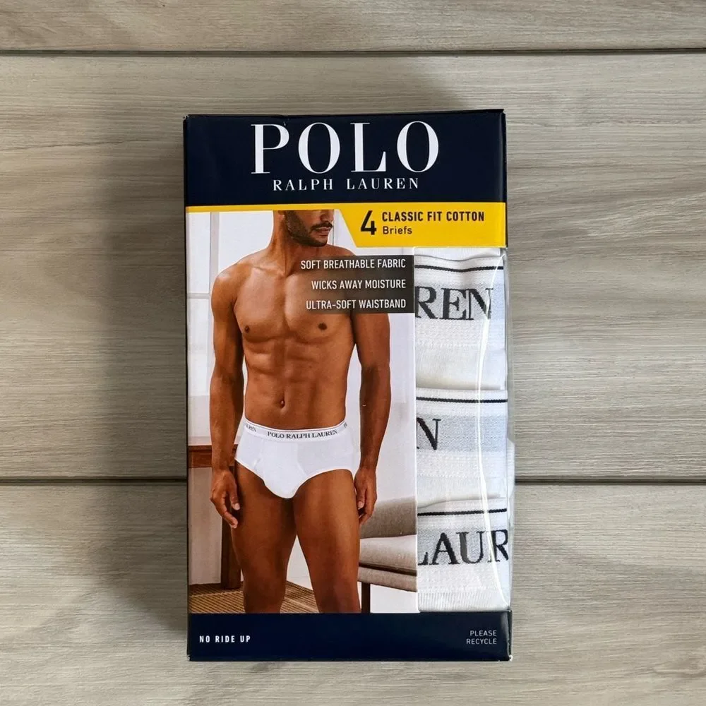 Polo by Ralph Lauren 4 pack Briefs White XL NWT IN BOX